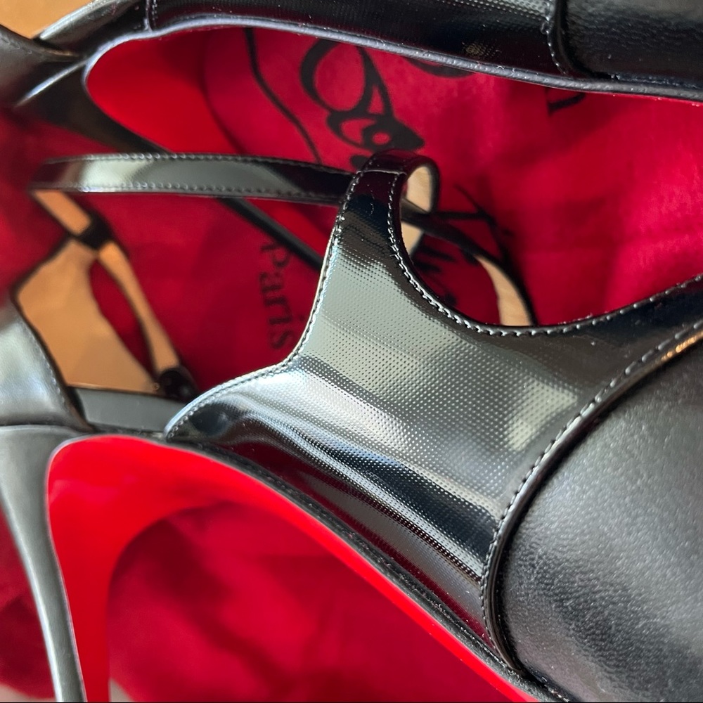 NWT❤️CHRISTIAN LOUBOUTIN❤️Mira Bella 120 Nappa Shiny/Pat Vinyl - Picture 6 of 9
